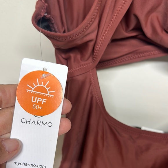 Chic Brown One-Piece Swimsuit with Asymmetrical Cut-Out - Picture 7 of 12